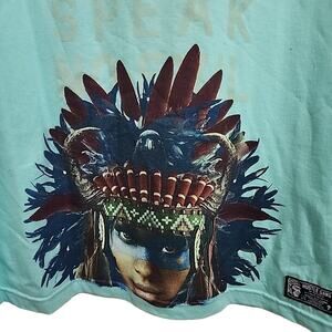 Hustle Gang American Native T-shirt Top Men's Shirt Size XL Blue